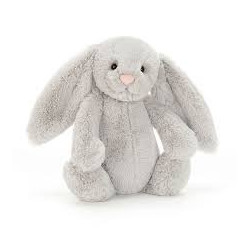 doudou lapin gris de face