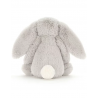 doudou lapin gris de dos